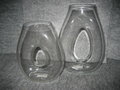 Vaas met gat erin 2 maten helder glas